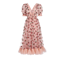 Rose Print Midi Dress